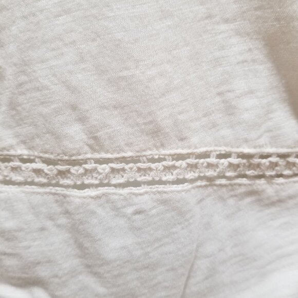 Lucky Brand top Small slub knit floral lace swiss dot crochet semi sheer boho - Picture 11 of 13